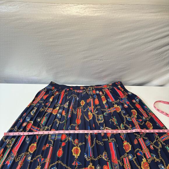 Vintage Alfred Dunner Womens 24W Pleated Skirt Elastic Waist Nautical Colorful - Picture 8 of 9